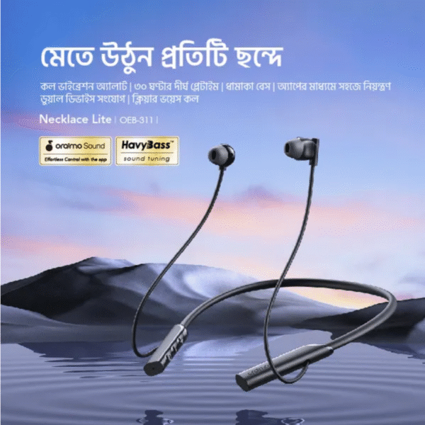 oraimo Necklace Lite Call Vibration Wireless Headphones Model: OEB-311 - Image 6