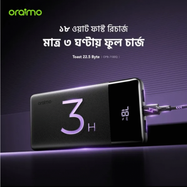 oraimo Toast 22.5 Byte 10000mAh 22.5W Power Bank Model: OPB-7100Q - Image 4