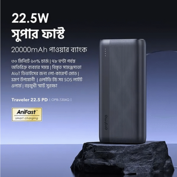 oraimo Traveler 22.5 PD 20000mAh 22.5W Power Bank Model: OPB-7204Q - Image 11