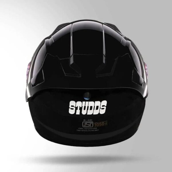 STUDDS Raider Super Glossy Full Face 600mm Motorbike Helmet  (Black) - Image 4