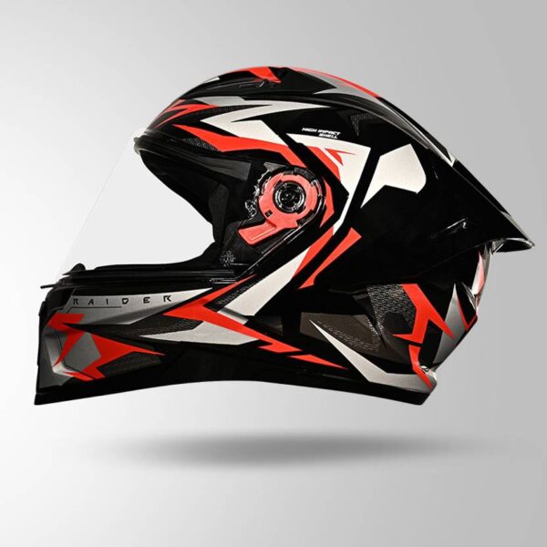 STUDDS Raider Skulpt D1 isi Certified Full Face 580mm Motorbike Helmet  (Glossy Black N2 Red) - Image 3