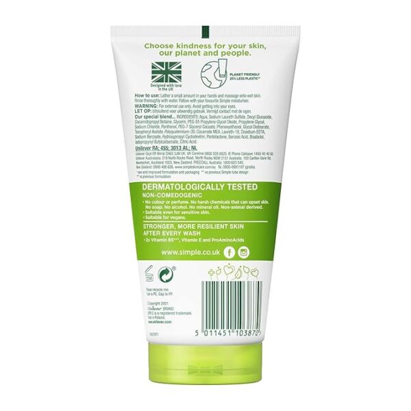 Simple Kind to Skin Moisturising Facial Wash (150ml) - Image 7