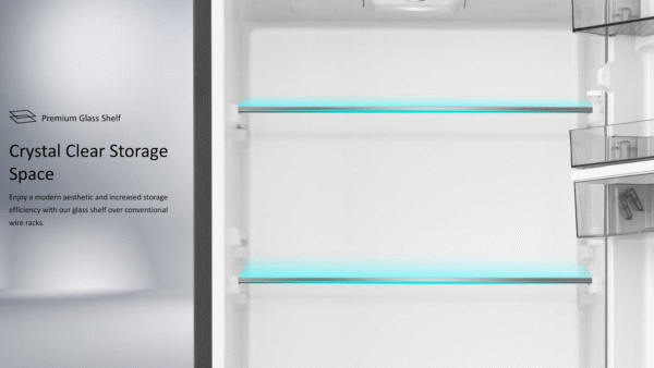 HISENSE 270L BMF INVERTER GLASS DOOR WITH DISPENSER REFRIGERATOR RB1G266NM PREMIUM BLACK - Image 9