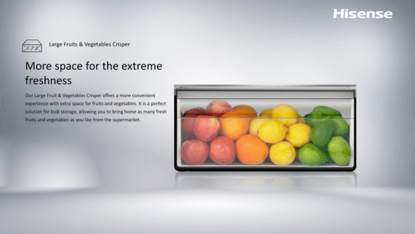 HISENSE 270L BMF INVERTER GLASS DOOR WITH DISPENSER REFRIGERATOR RB1G266NM PREMIUM BLACK - Image 10